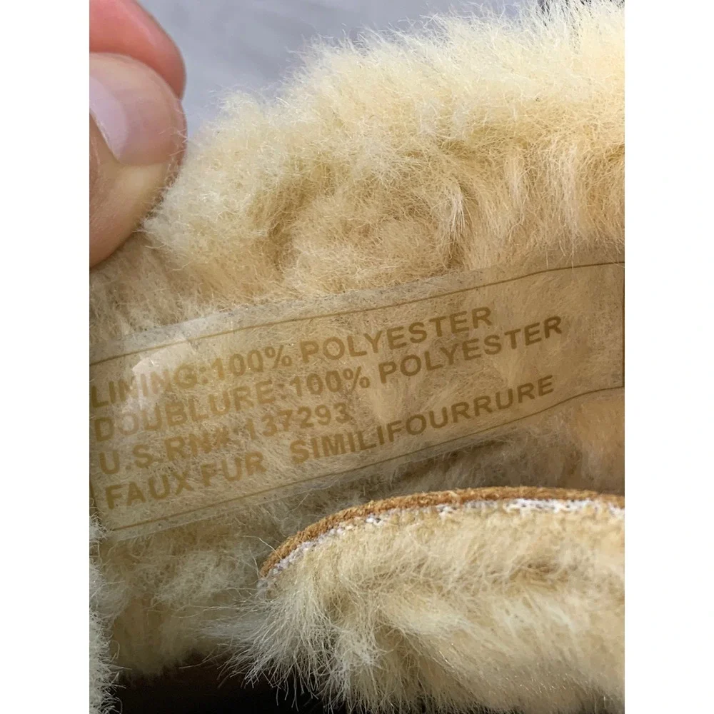 Clarks Collection Women's 8.5 Tan Leather Faux Fur Waterproof Duck Boots
